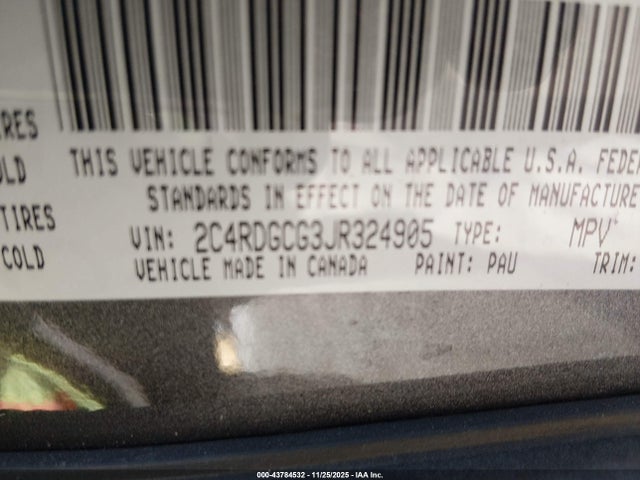 2018 DODGE GRAND CARAVAN 2C4RDGCG3JR324905 Photo 8