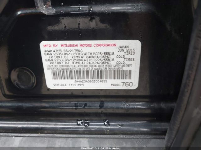 2016 MITSUBISHI OUTLANDER JA4AZ3A36GZ004655 Photo 8