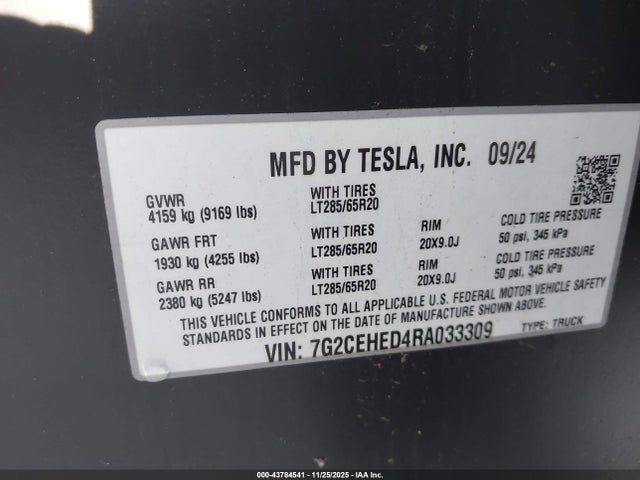 2024 TESLA CYBERTRUCK 7G2CEHED4RA033309 Photo 8