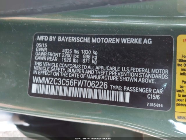 2015 MINI COUNTRYMAN WMWZC3C56FWT06226 Photo 8