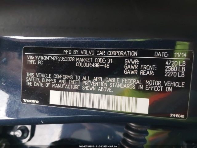 2015 VOLVO S60 YV140MFM7F2353328 Photo 8