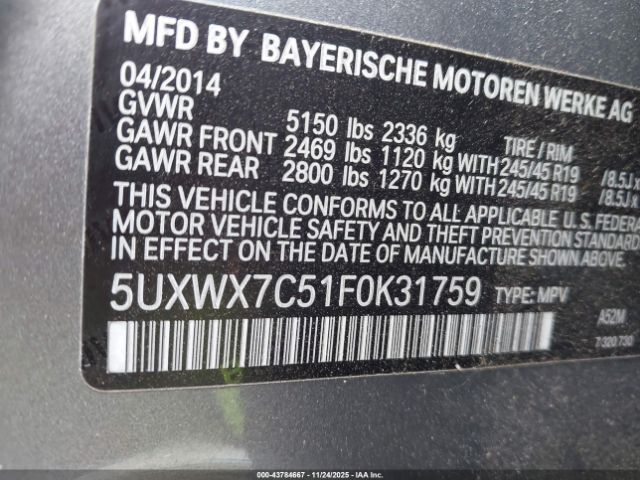 2015 BMW X3 5UXWX7C51F0K31759 Photo 8