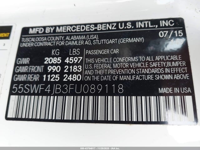 2015 MERCEDES-BENZ C 300 55SWF4JB3FU089118 Photo 8