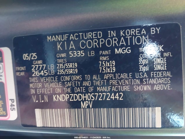 KNDPZDDH0S7272442 KIA Sportage Plug-in Hybrid X-line Prestige