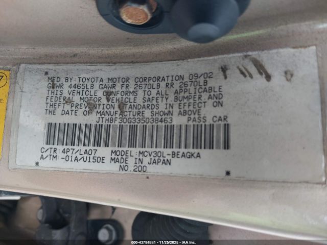 2003 LEXUS ES 300 JTHBF30G335038463 Photo 8
