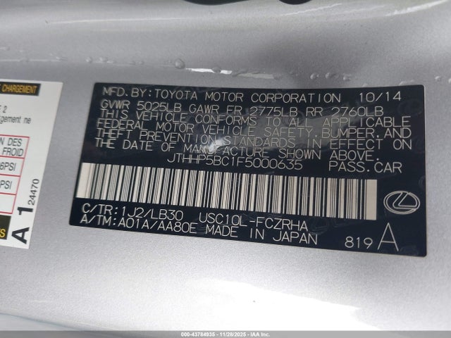 2015 LEXUS RC F JTHHP5BC1F5000635 Photo 8