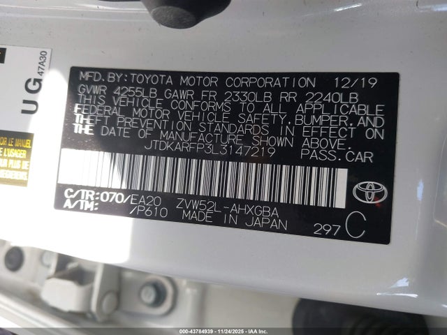 JTDKARFP3L3147219 Toyota Prius Prime Limited