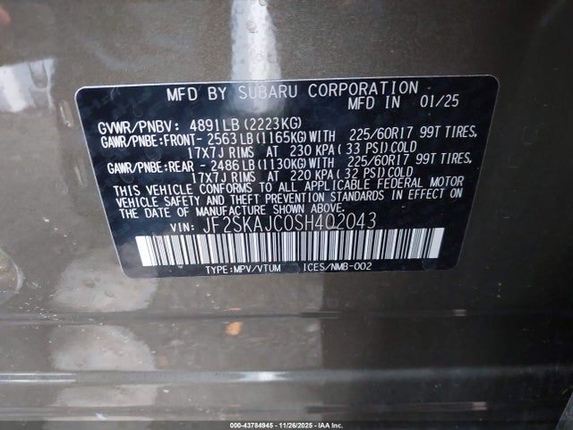 Subaru Forester Wilderness 2025 JF2SKAJC0SH402043 Image 9