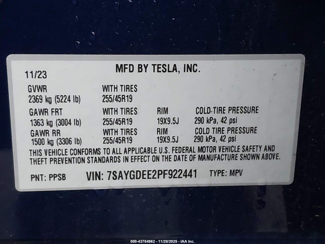 2023 TESLA MODEL Y 7SAYGDEE2PF922441 Photo 8