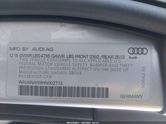 2017 AUDI A4 WAUANAF48HN002712 Photo 8