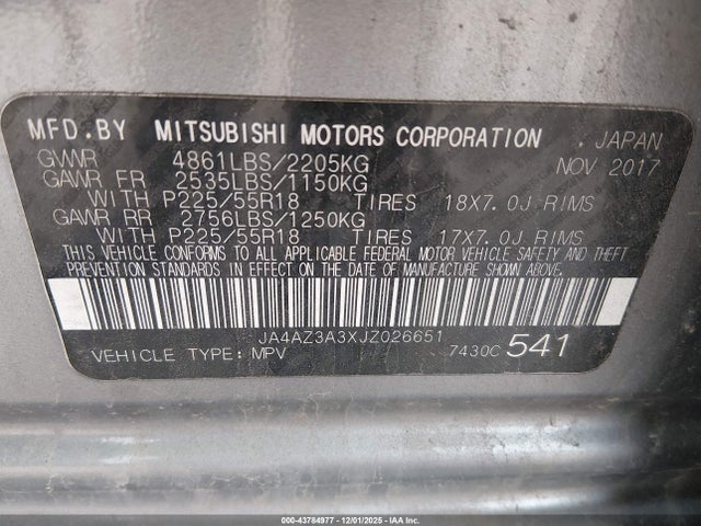 2018 MITSUBISHI OUTLANDER JA4AZ3A3XJZ026651 Photo 8