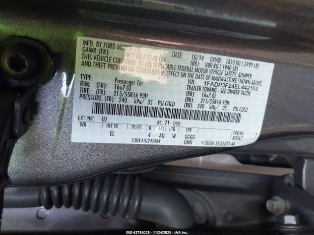 2014 FORD FOCUS 1FADP3F24EL442153 Photo 8