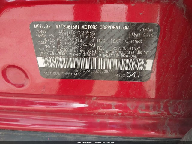 2018 MITSUBISHI OUTLANDER JA4AZ3A35JZ053823 Photo 8