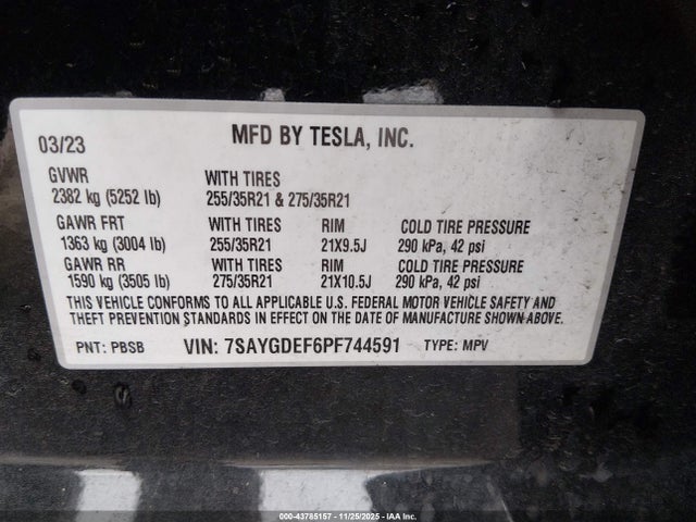 2023 TESLA MODEL Y 7SAYGDEF6PF744591 Photo 8
