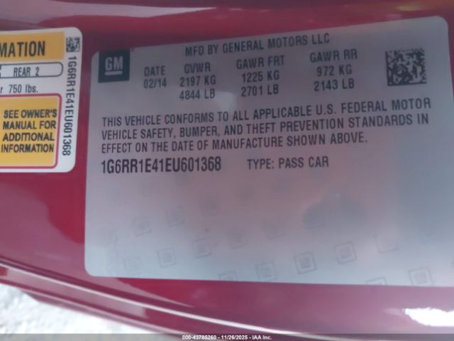 2014 CADILLAC ELR 1G6RR1E41EU601368 Photo 8