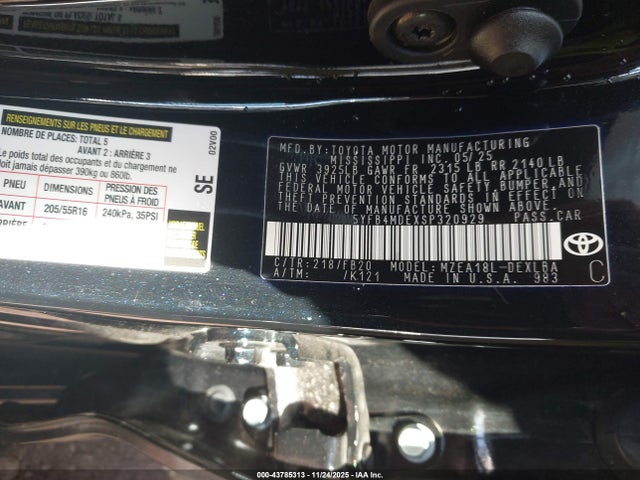Toyota COROLLA LE 2025 5YFB4MDEXSP320929 Image 9