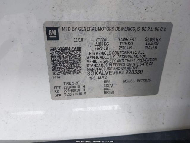 2019 GMC TERRAIN 3GKALVEV9KL228330 Photo 8