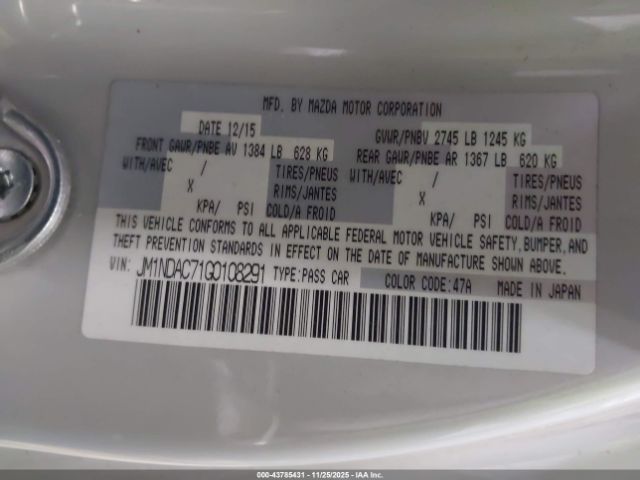 2016 MAZDA MX-5 MIATA JM1NDAC71G0108291 Photo 8
