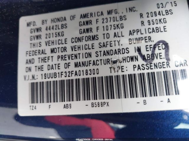 2015 ACURA TLX 19UUB1F32FA018300 Photo 8