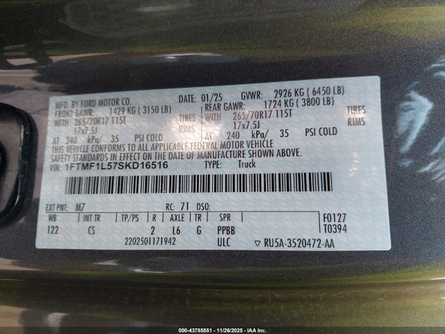 1FTMF1L57SKD16516 Ford F-150 Xl