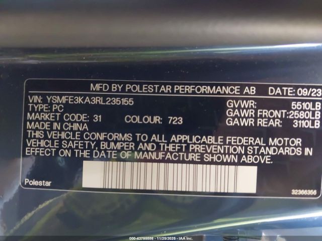 2024 POLESTAR 2 YSMFE3KA3RL235155 Photo 8