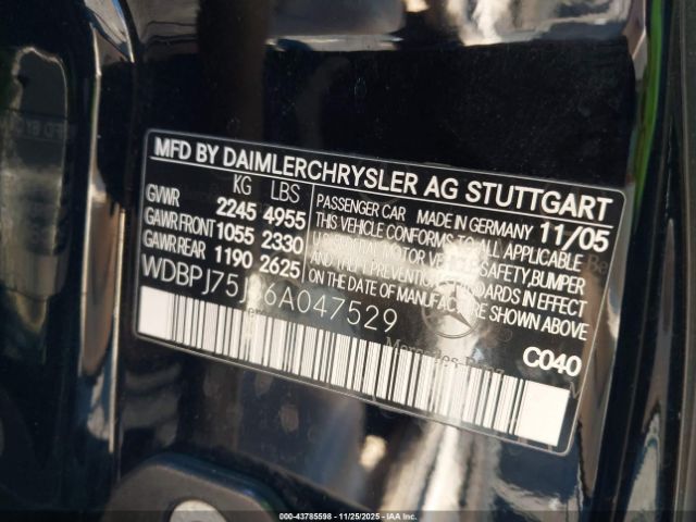 2006 MERCEDES-BENZ CL 500 WDBPJ75J36A047529 Photo 8