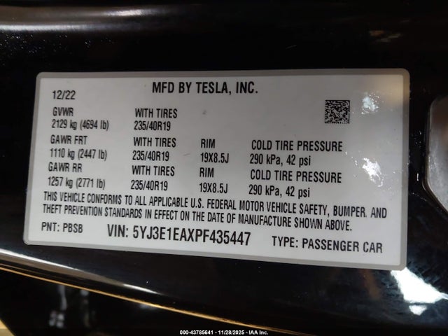 2023 TESLA MODEL 3 5YJ3E1EAXPF435447 Photo 8