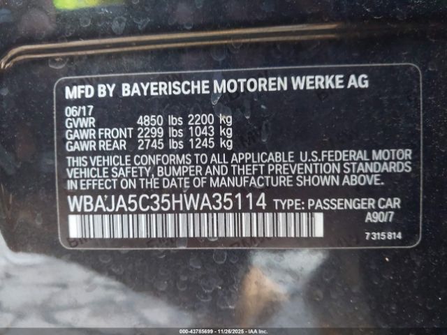 2017 BMW 530I WBAJA5C35HWA35114 Photo 8