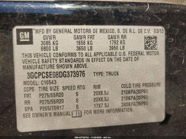 2013 CHEVROLET SILVERADO 1500 3GCPCSE08DG373976 Photo 8