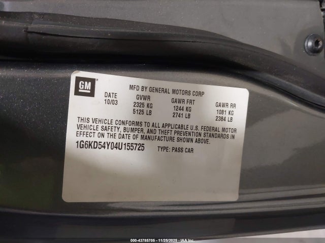 2004 CADILLAC DEVILLE 1G6KD54Y04U155725 Photo 8