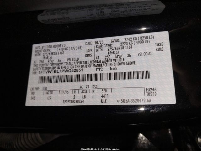 2023 FORD F-150 LIGHTNING 1FTVW1EL7PWG42851 Photo 8