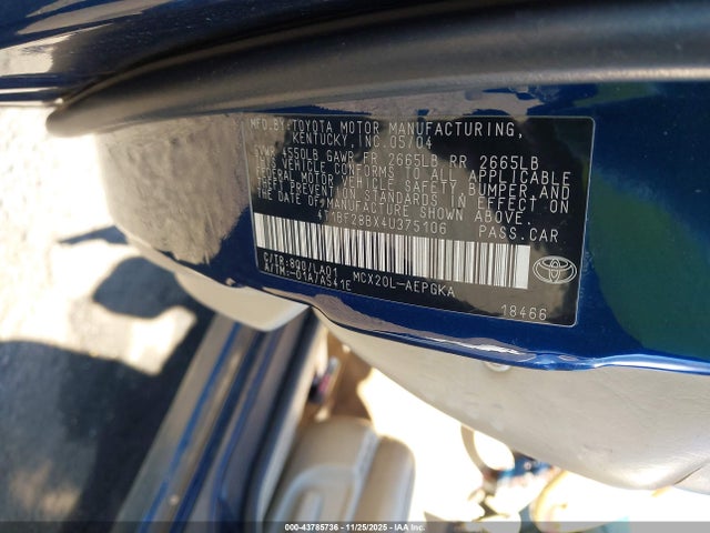 2004 TOYOTA AVALON 4T1BF28BX4U375106 Photo 8