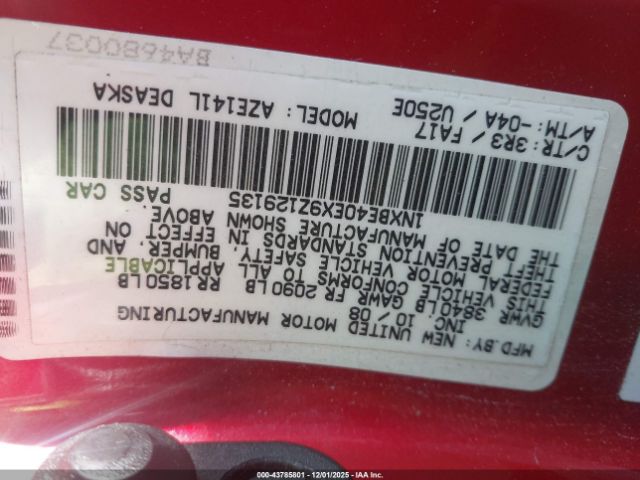 2009 TOYOTA COROLLA 1NXBE40EX9Z129135 Photo 8