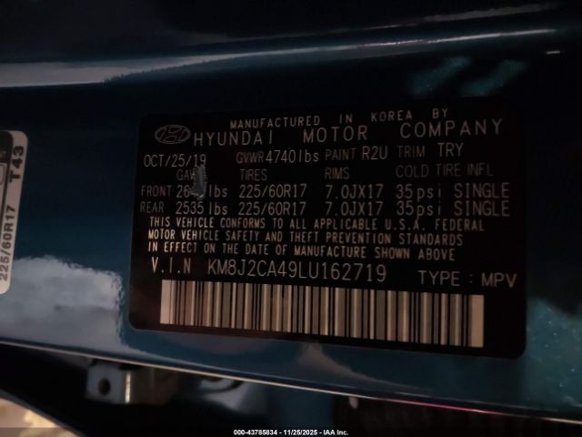 2020 HYUNDAI TUCSON KM8J2CA49LU162719 Photo 8