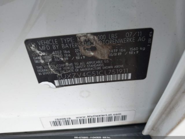 2012 BMW X5 5UXZV4C51CL751911 Photo 8