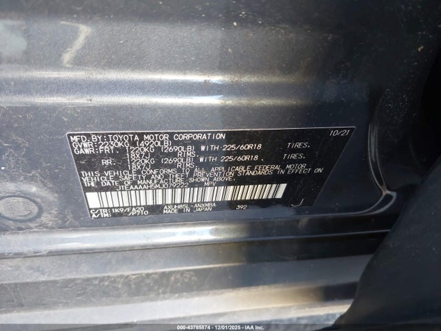Toyota VENZA LE 2021 JTEAAAAH5MJ079222 Image 9