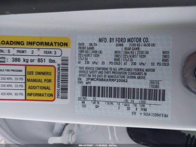 3FMCR9B6XRRF20062 Ford Bronco Sport Big Bend