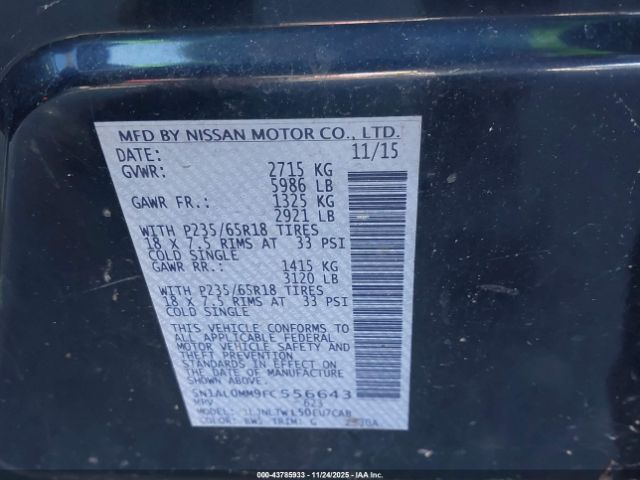 2015 INFINITI QX60 5N1AL0MM9FC556643 Photo 8