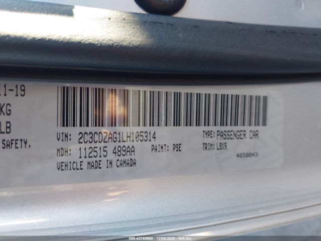 2020 DODGE CHALLENGER 2C3CDZAG1LH105314 Photo 8