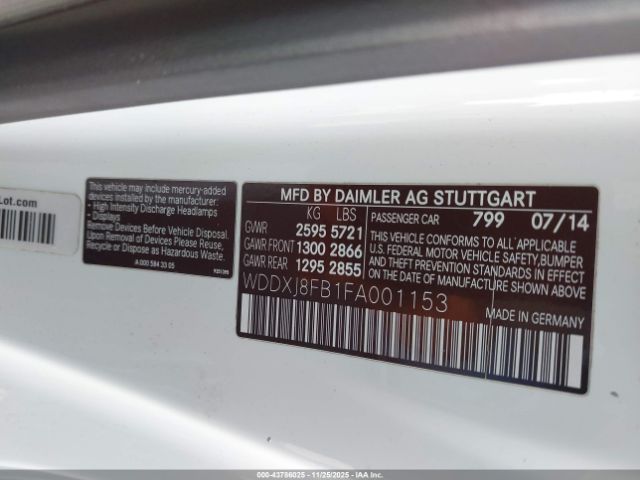 2015 MERCEDES-BENZ S 550 WDDXJ8FB1FA001153 Photo 8