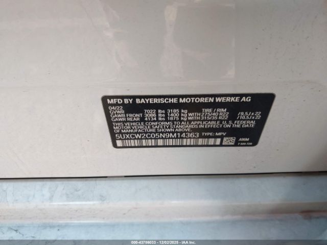 2022 BMW X7 5UXCW2C05N9M14363 Photo 8