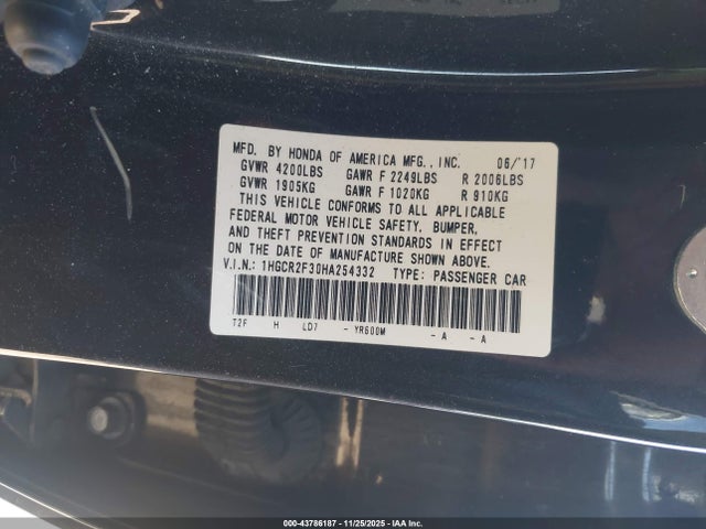 1HGCR2F30HA254332 Honda ACCORD LX