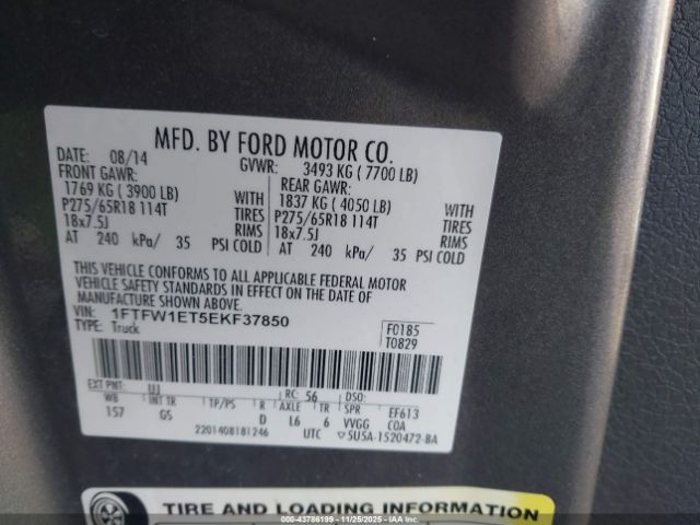 2014 FORD F-150 1FTFW1ET5EKF37850 Photo 8