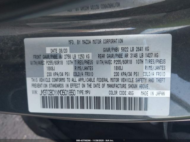 2021 MAZDA CX-9 JM3TCBCYXM0501850 Photo 8