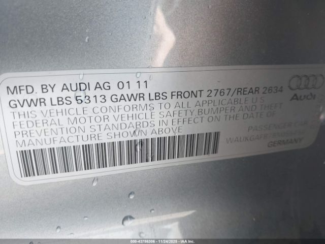 2011 AUDI A6 WAUKGAFB7BN055454 Photo 8