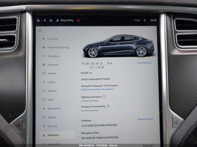 2015 TESLA MODEL S 5YJSA1H29FFP70676 Photo 6