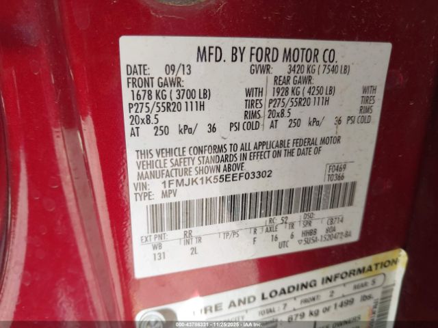 2014 FORD EXPEDITION EL 1FMJK1K55EEF03302 Photo 8