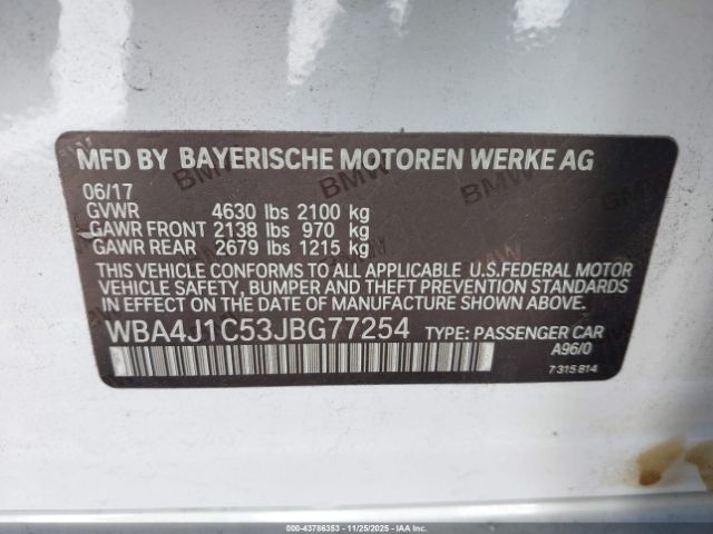 2018 BMW 430I GRAN COUPE WBA4J1C53JBG77254 Photo 8