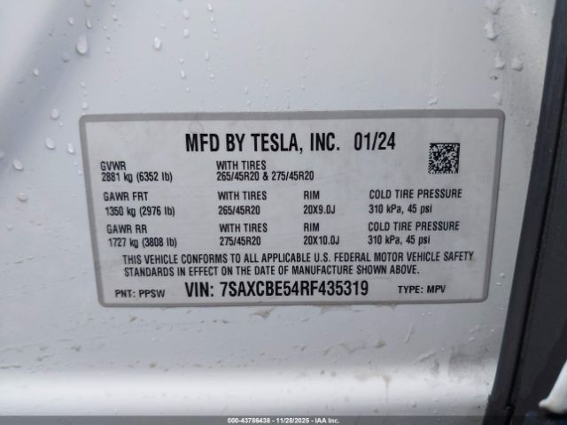 2024 TESLA MODEL X 7SAXCBE54RF435319 Photo 8