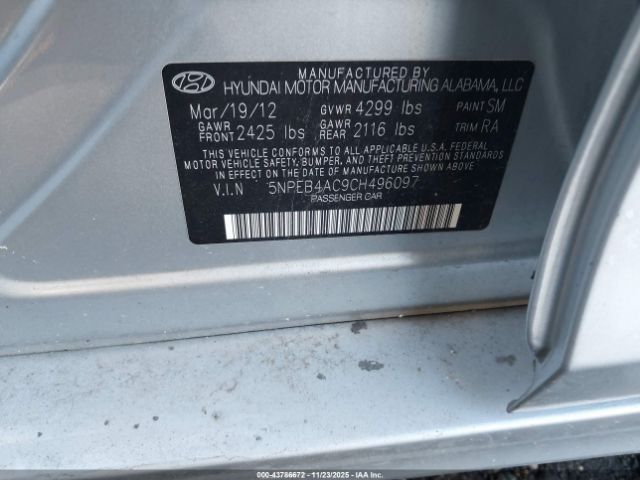 2012 HYUNDAI SONATA 5NPEB4AC9CH496097 Photo 8
